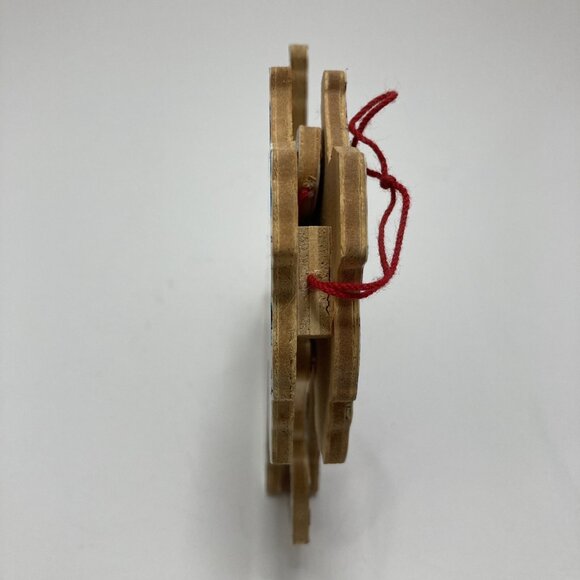 Santa Claus Ark & Animals and Jumping Jack Pull String Vintage Wood Ornaments - Picture 9 of 10